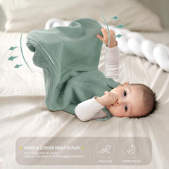 Lulumoon Sleep Sack Muslin shoulder snaps simplify gentle dressing for quick mornings.