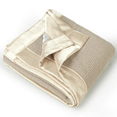 Lulumoon waffle swaddle blanket with satin edge for newborns