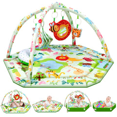 lulunemo baby play mat wide view showing roomy space for tummy time and play