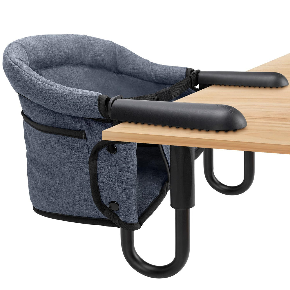 lulunemo Hook-On Chair attached to table for safe on the go feeding