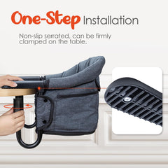 lulunemo Hook-On Chair safety harness and clamps secure seating