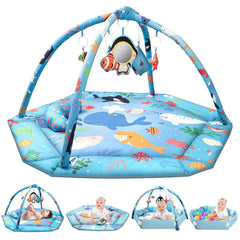 lulunemo Ocean Play Mat overview highlights a roomy, safe space for tummy time