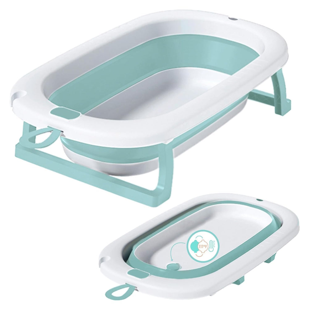 Lulyboo collapsible baby bathtub folded for compact storage
