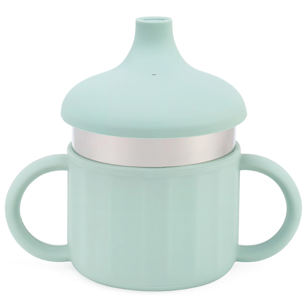 Lulyboo sippy cup with leakproof lid; mess-free travel with toddlers.