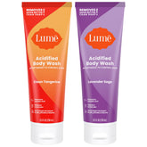 Lume Acidified Body Wash clean Tangerine Pump shows refreshing citrus aroma and long-lasting odor control.