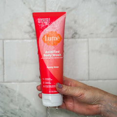 Lume Acidified Body Wash moisturizing formula leaves skin comfortable.