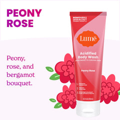 Lume Acidified Body Wash no-SLS-parabens formula for gentle cleansing.