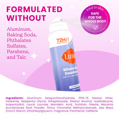 Lume Invisible Spray with 72-hour odor control claim on packaging.