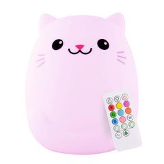 Lumipets Clive cat night light front view with soft silicone glow for bedtime