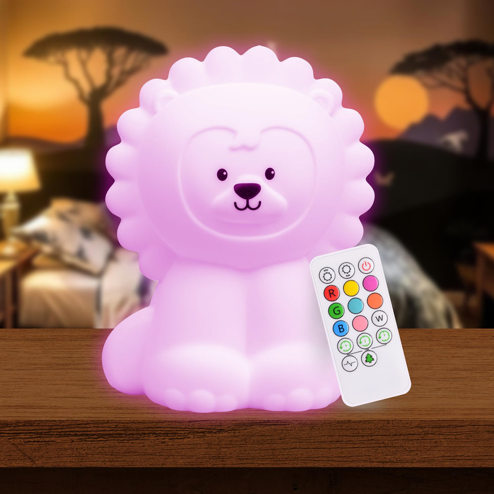 Lumipets Lion Night Light front view - cozy bedtime design.