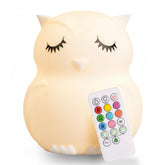 Lumipets owl night light with nine soft colors for cozy bedtimes.