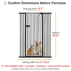 Lumizone dog gate shows quick pressure-mounted installation in a doorway