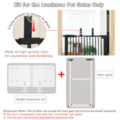 Lumizone extension supports widths from 23 to 41 inches for flexible fit.
