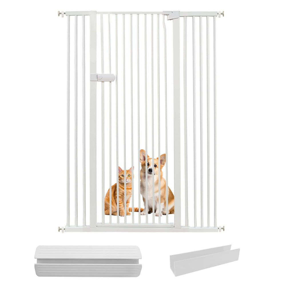 Lumizone extra tall cat gate standing 55.12 inches for secure doorway containment
