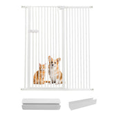 Lumizone extra tall cat gate shown in doorway for tall containment.