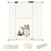 Lumizone extra tall gate in cream keeps active cats safely contained