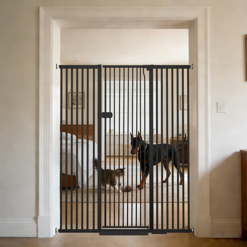 Lumizone extra tall cat gate 61.02 high for secure containment of active cats