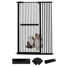 Lumizone extra tall cat gate, 61.02 inches high, securely contains active cats.
