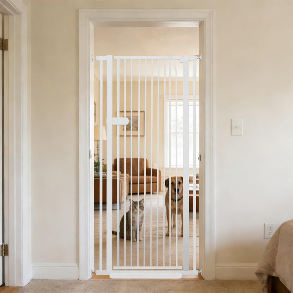 Lumizone extra tall cat gate in doorway provides secure containment