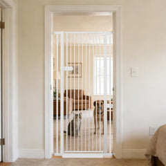 Lumizone extra tall cat gate in doorway provides secure containment