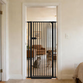 Lumizone extra tall cat gate blocks doorway for secure pet entry