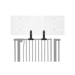 Lumizone height extension kit assembled on gate, adding height for pet containment.
