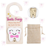 Lummitwit Tooth Fairy door hanging pink guides kids during tooth handover with whimsy