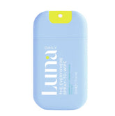 Luna Daily Everywhere Spray-To-Wipe bottle top showing cooling mist for instant refresh