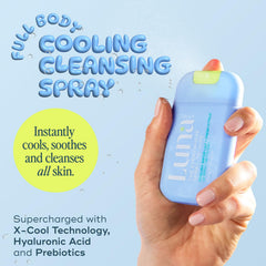 Luna Daily Everywhere Spray-To-Wipe mist in hand for quick on the go care