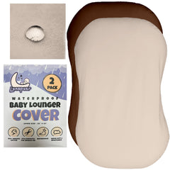Lunapuer waterproof cream lounger cover protecting spills during baby nap time.