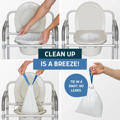 Lunderg commode liner medical-grade materials ensure reliable containment.