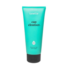Lunette Cup Cleanser front view bottle for gentle, silicone-safe cleaning on the go.