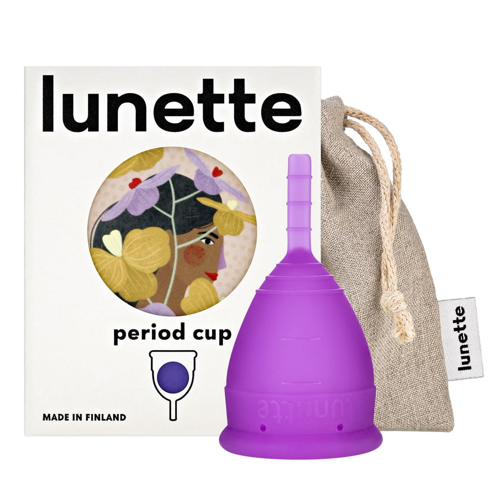 Lunette period cup violet size 1 in-pack is a sustainable reusable option for periods.