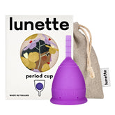 Lunette period cup violet size 1 in-pack is a sustainable reusable option for periods.
