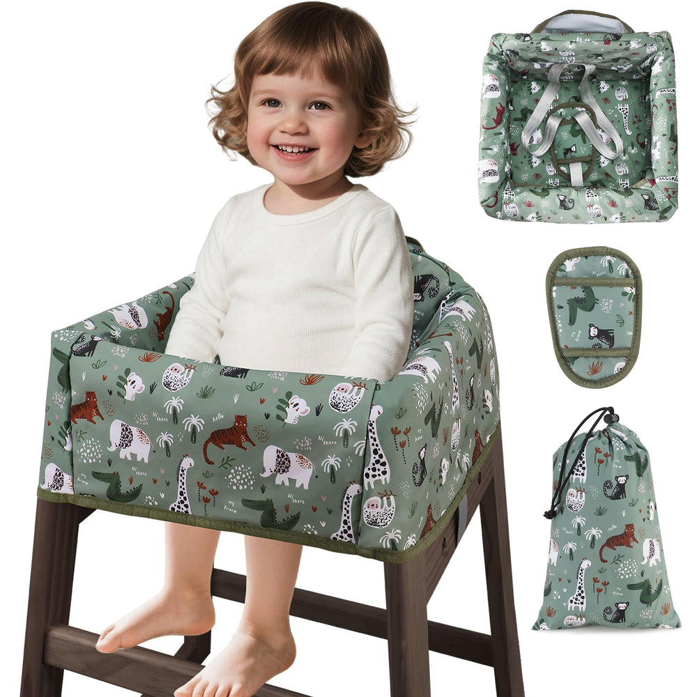 Lunobubo high chair cover waterproof design keeps meals clean and quick to wipe.