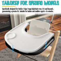 LuQiBabe tray fits Stokke Tripp Trapp exactly for V2 and newer models.