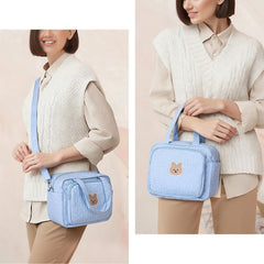 Lushandy diaper bag tote back pocket keeps valuables secure.
