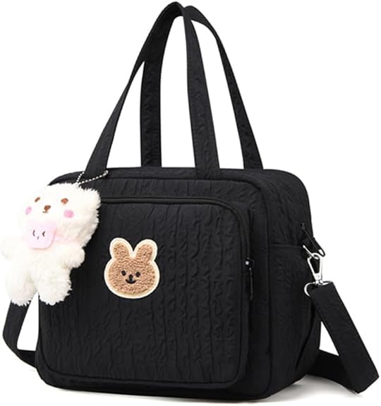 Lushandy baby diaper bag tote front view with organized pockets for easy travel