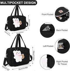 Lushandy diaper bag tote inside pockets highlighting bottle and clothes storage