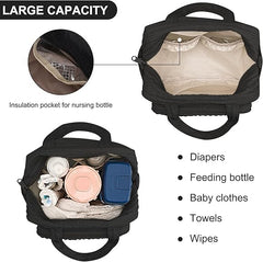 Lushandy diaper bag tote adjustable strap showing crossbody versatility
