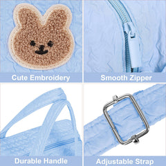 Lushandy diaper bag tote side pocket keeps tissues within reach.