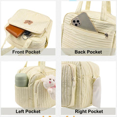 Lushandy diaper bag tote side tissue pocket for easy on-the-go cleanup