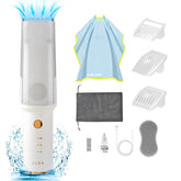 LUSN baby hair clippers with vacuum capturing stray hairs for clean cuts.
