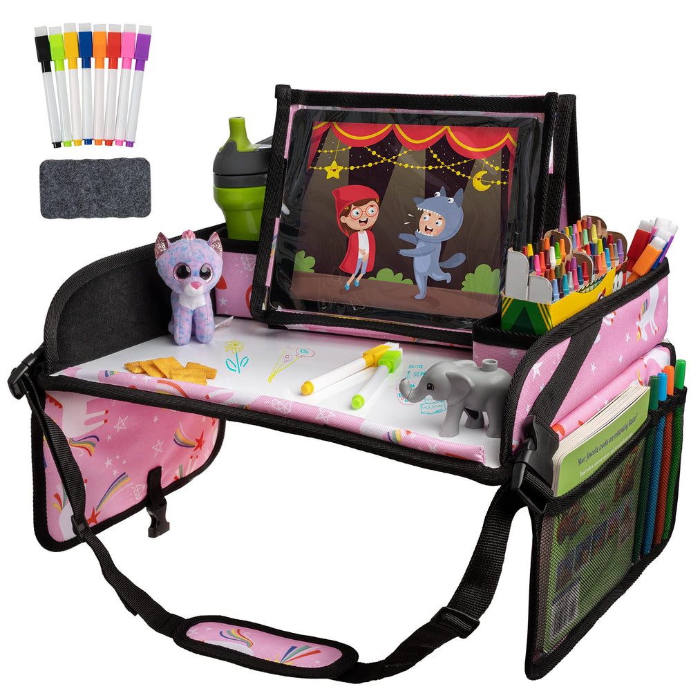 Lusso Gear Travel Tray dry erase board keeps kids engaged during car trips