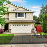 LUTICO driveway net guard setup demonstrates wide protection for kid safety