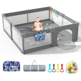 LUTIKIANG extra-large playpen with gates creates a safe, contained space for toddlers.