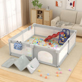 LUTIKIANG playpen with 79x71 inch space for safe baby play.