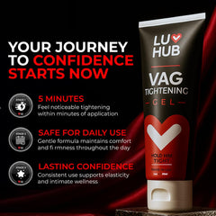 Luv Hub Tightening Cream being applied for gentle absorption.