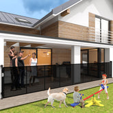 Luvcoo 200-inch retractable baby gate wide, ideal for large openings and easy storage.