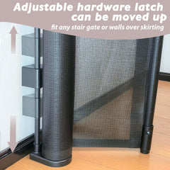 Luvcoo 41-inch height gate standing tall for added barrier in doorway or stair entry.